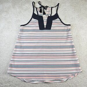 Women Athleta Striped Tank Top Sleeveless Tie Back Casual Blouse Athleisure Sz S